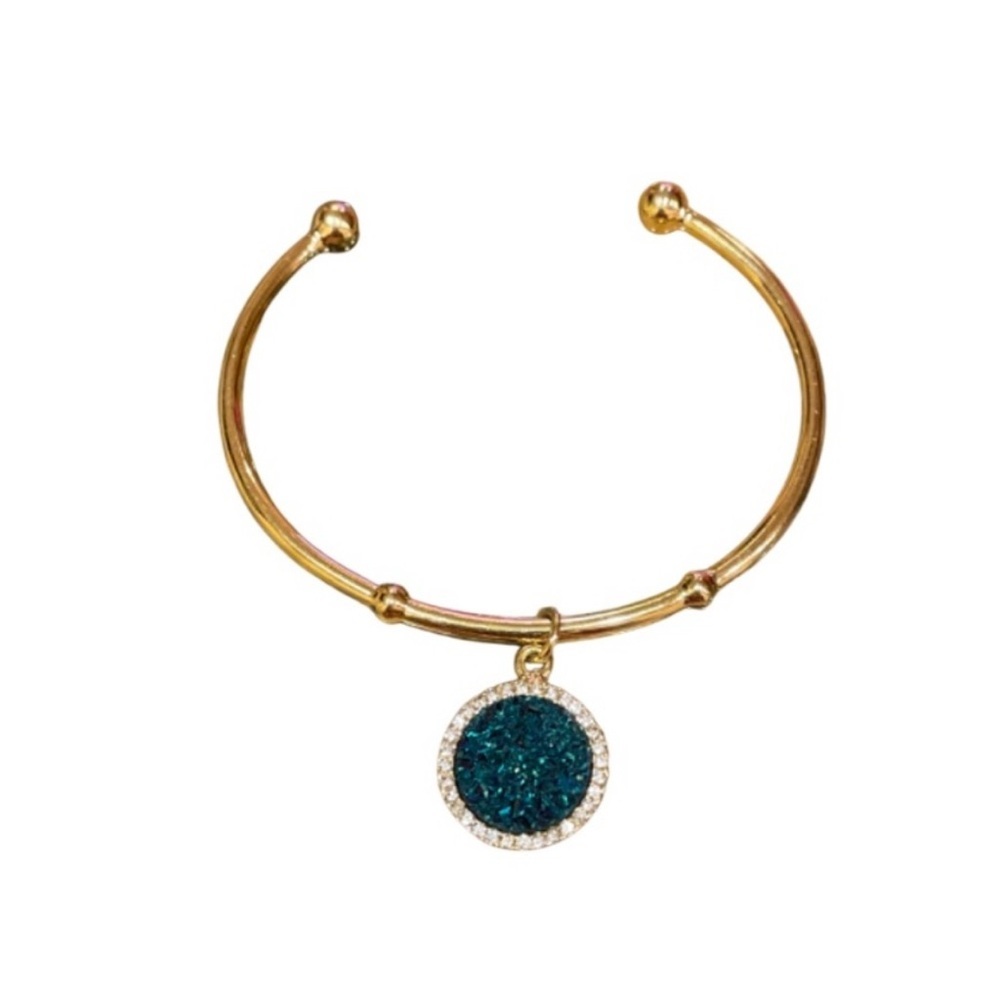 Kate Spade New York Women's All That Glitters Druzy Cuff Bracelet - Blue - Rare - Picture 9 of 11